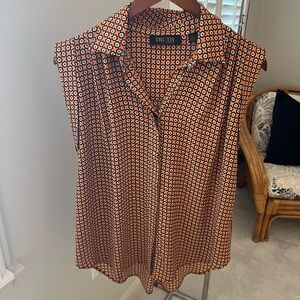 Truth Women's Vibrant Orange Geometric Blouse